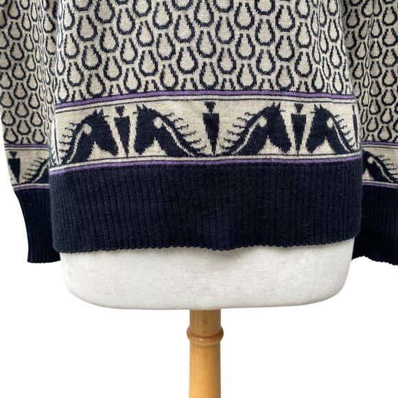Kerrits Wool Blend Equestrian Sweater Jacquard Horse ¼ Zip Riding Countryside-M - Picture 2 of 13